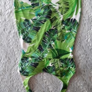 Cache brand Palm Print halter dress